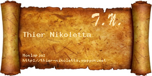Thier Nikoletta névjegykártya